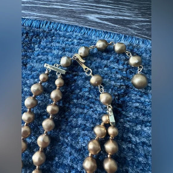Vintage Laguna Gold Tone Rounded Beaded Necklace - Picture 6 of 7